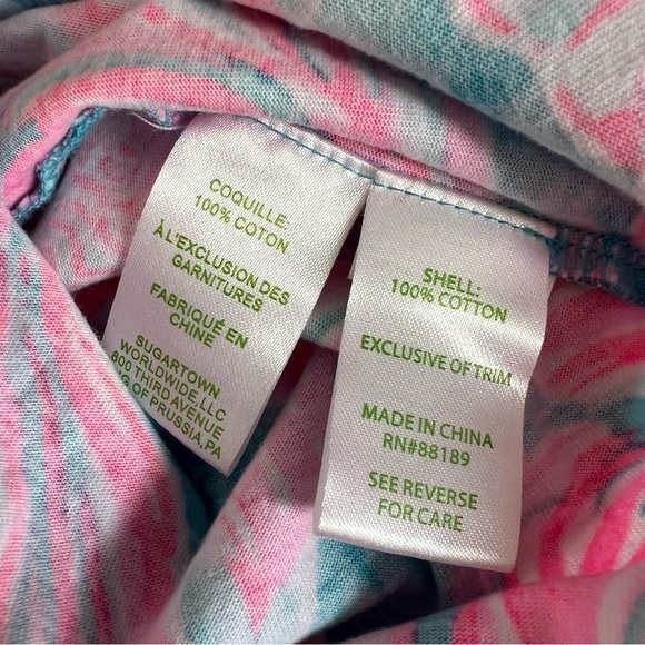 Lilly Pulitzer Charley Dress 3/4 Sleeve Casual Cotton Vibrant Pink Blue - Picture 5 of 7